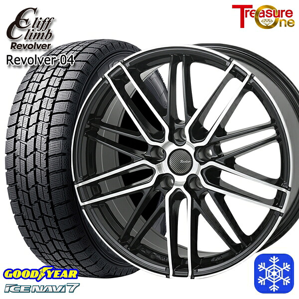 215/60R17 96Q アルファード ヴェルファイア 2025年製 グッドイヤー アイスナビ7 NAVI7 トレジャーワン クリフクライム リボルバー04 BP 17インチ 7.0J 5H114.3 スタッドレスタイヤホイール4本セット|タイヤホイール激安王国