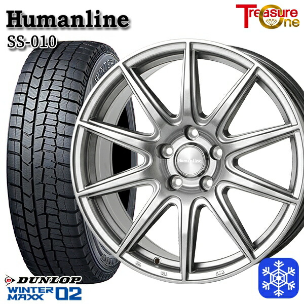 スタッドレスタイヤホイール4本セット 235/50R18 101T アルファード ヴァルファイア 2023年製 ダンロップ ウィンターマックス WM02 ■ トレジャーワン ヒューマンライン SS010 DG 18インチ 7.0J 5H114.3