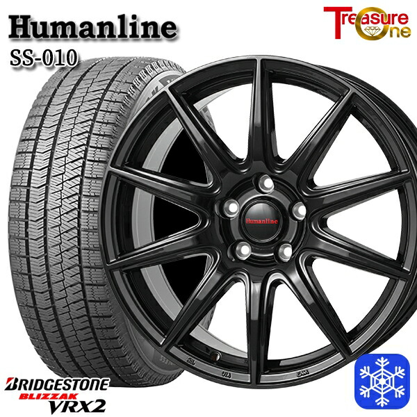 205/60R16 エスティマ マツダ3 2023~2024年製 ブリヂストン ブリザック VRX2 トレジャーワン ヒューマンライン SS010 BK 16インチ 6.5J 5H114.3 スタッドレスタイヤホイール4本セット|タイヤホイール激安王国
