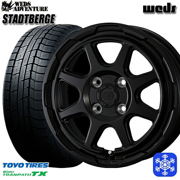 スタッドレスタイヤホイール4本セット 165/65R14 タンク ルーミー 2023～2024年製 トーヨー ウィンター トランパス TX Weds ウェッズ スタッドベルグ MB 14インチ 5.0J 4H100