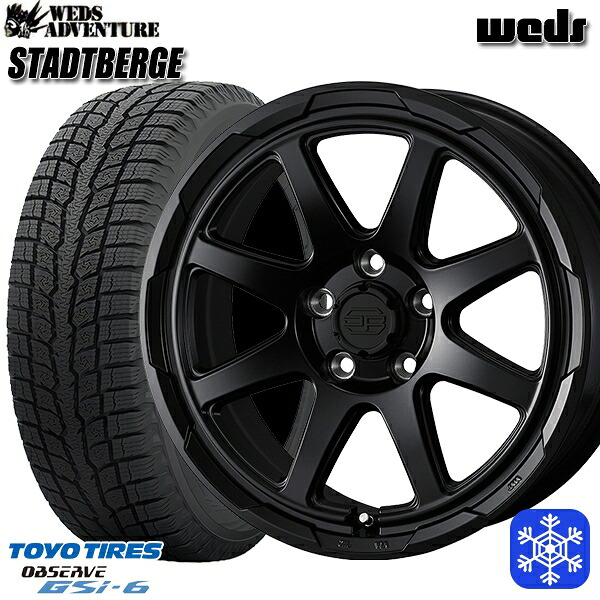 225/65R17 ハリアー RAV4 2024～2025年製 トーヨー オブザーブ GSi6 Weds ウェッズ スタッドベルグ MB 17インチ 7.0J 5H114.3 スタッドレスタイヤホイール4本セット｜タイヤホイール激安王国