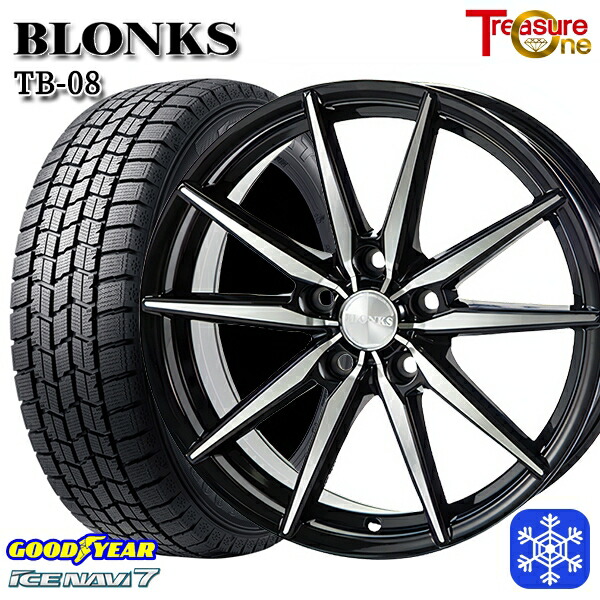 195/65R15 ノア ヴォクシー 2024～2025年製 グッドイヤー アイスナビ7 NAVI7 トレジャーワン ブロンクス TB08 BP 15インチ 6.0J 5H114.3 スタッドレスタイヤホイール4本セット｜タイヤホイール激安王国