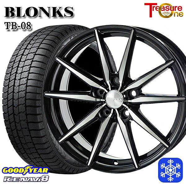 195/60R16 ウィッシュ イスト 2024～2025年製 グッドイヤー アイスナビ8 NAVI8 トレジャーワン ブロンクス TB08 BP 16インチ 6.5J 5H100 スタッドレスタイヤホイール4本セット｜タイヤホイール激安王国
