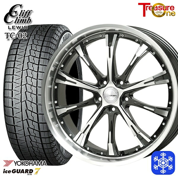 スタッドレスタイヤホイール4本セット 215/60R17 96Q アルファード ヴェルファイア 2024～2025年製 ヨコハマアイスガード7 IG70 トレジャーワン クリフクライムルイス TC02 17インチ 7.0J 5H114.3