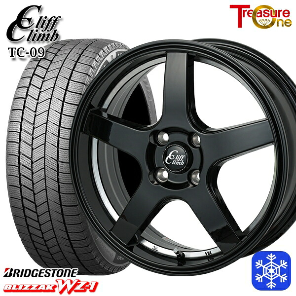 スタッドレスタイヤホイール4本セット 165/65R14 ハスラー ソリオ 2025年製 ブリヂストン ブリザック WZ1 トレジャーワン クリフクライム TC09 BK 14インチ 4.5J 4H100