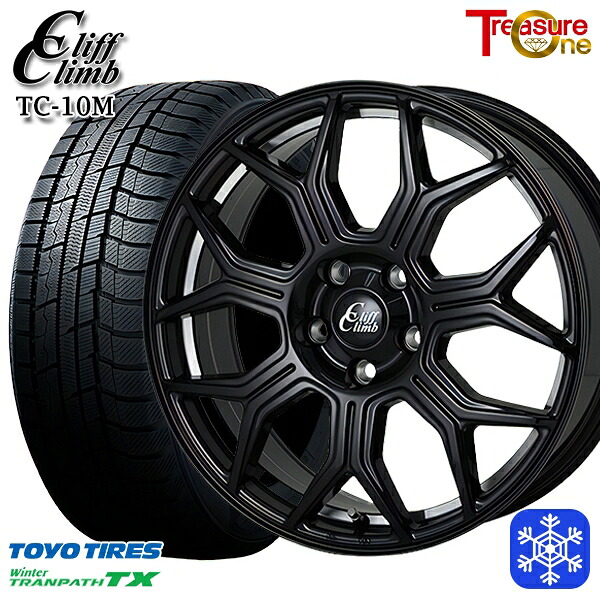 225/50R18 ヴェゼル エクストレイル 2025年製 トーヨー ウィンター トランパス TX トレジャーワン クリフクライム TC10M BK 18インチ 7.0J 5H114.3 スタッドレスタイヤホイール4本セット｜タイヤホイール激安王国