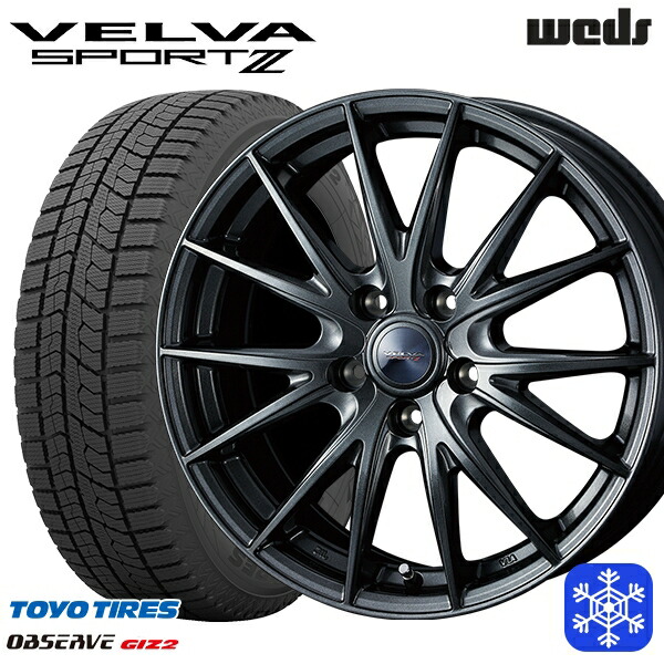 スタッドレスタイヤホイール4本セット 225/55R19 クラウンクロスオーバー 2024～2025年製 トーヨー オブザーブ ギズ2 Weds ウェッズ ヴェルヴァスポルト2 ※M14純正ボルト使用 19インチ 7.0J 5H114.3