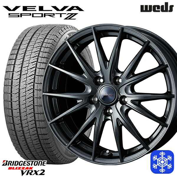 スタッドレスタイヤホイール4本セット 205/60R16 エスティマ マツダ3 2023～2024年製 ブリヂストン ブリザック VRX2 Weds ウェッズ ヴェルヴァスポルト2 16インチ 6.5J 5H114.3