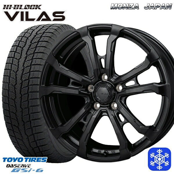 225/55R18 デリカD5 エクストレイル 2024~2025年製 トーヨー オブザーブ GSi6 MONZA ハイブロック ヴィラス サテンブラック 18インチ 7.5J 5H114.3 スタッドレスタイヤホイール4本セット|タイヤホイール激安王国