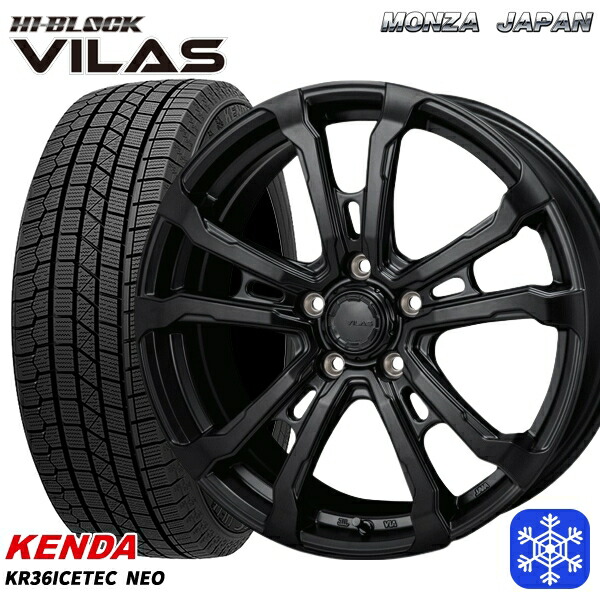 235/55R18 RAV4 NX 2023年製 ケンダ アイステックネオ KR36 MONZA ハイブロック ヴィラス サテンブラック 18インチ 7.5J 5H114.3 スタッドレスタイヤホイール4本セット｜タイヤホイール激安王国