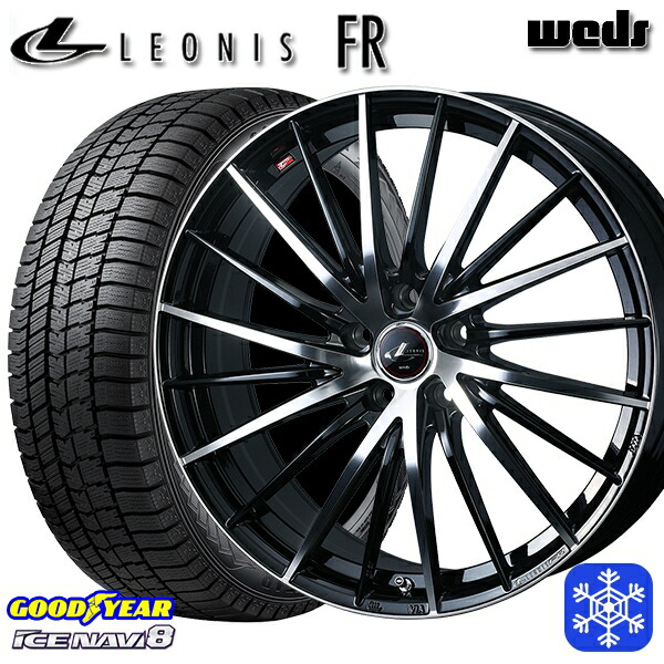 スタッドレスタイヤホイール4本セット 195/60R17 60系プリウス 2023年製 グッドイヤー アイスナビ8 NAVI8 Weds ウェッズ レオニス FR PBMC 17インチ 7.0J 5H114.3