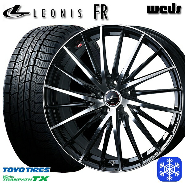 スタッドレスタイヤホイール4本セット 205/55R16 アクセラ リーフ 2022～2023年製 トーヨー ウィンタートランパス TX Weds ウェッズ レオニス FR PBMC 16インチ 6.5J 5H114.3
