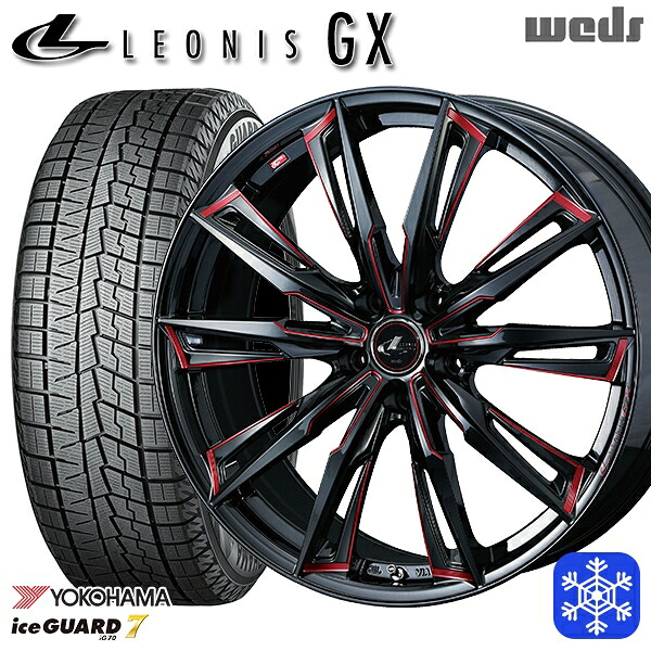 スタッドレスタイヤホイール4本セット 215/45R17 ノア ヴォクシー 数量限定 2022～2023年製 ヨコハマアイスガード7 IG70 Weds ウェッズ レオニス GX BK/SC 17インチ 7.0J 5H114.3