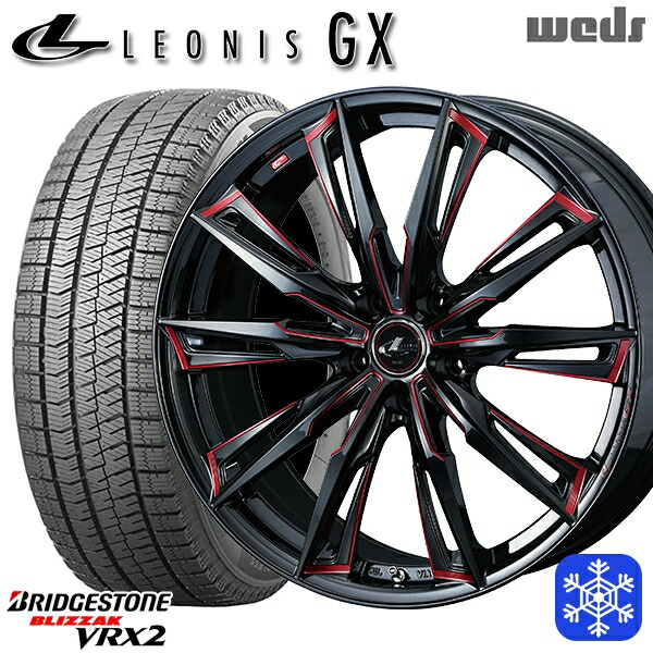 スタッドレスタイヤホイール4本セット 195/60R17 60系プリウス 2023～2024年製 ブリヂストン ブリザック VRX2 Weds ウェッズ レオニス GX BK/SC 17インチ 7.0J 5H114.3