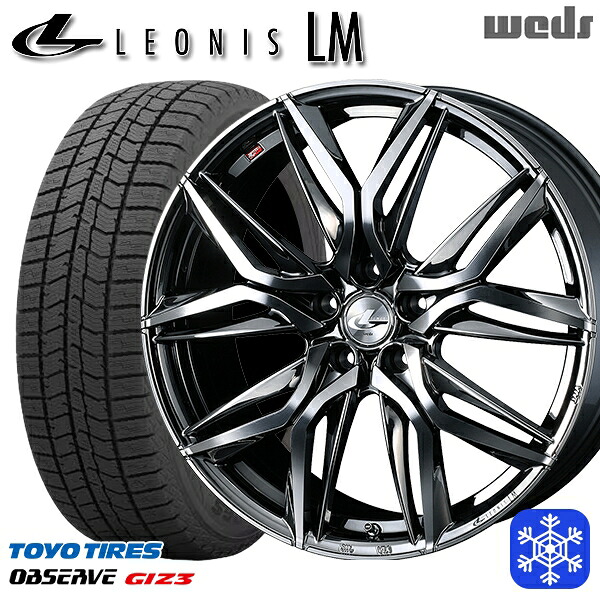 スタッドレスタイヤホイール4本セット 225/55R19 ハリアー CX5 CX8 2024～2025年製 トーヨー オブザーブ ギズ3 Weds ウェッズ レオニス LM BMCMC 19インチ 8.0J 5H114.3