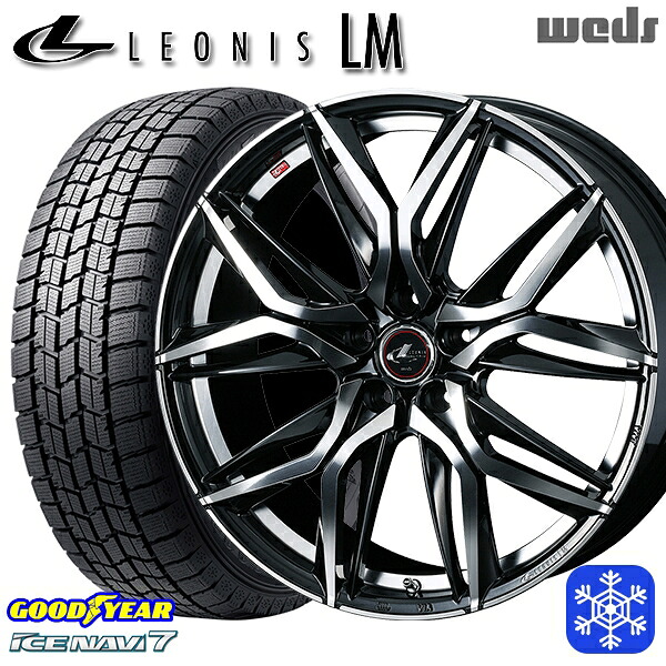 スタッドレスタイヤホイール4本セット 235/50R18 アルファード ヴァルファイア 2023～2024年製 グッドイヤー アイスナビ7 NAVI7 Weds ウェッズ レオニス LM PBMC 18インチ 7.0J 5H114.3