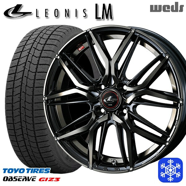 205/50R17 日産オーラ 2024~2025年製 トーヨー オブザーブ ギズ3 Weds ウェッズ レオニス LM PBMC/TI 17インチ 6.5J 4H100 スタッドレスタイヤホイール4本セット|タイヤホイール激安王国