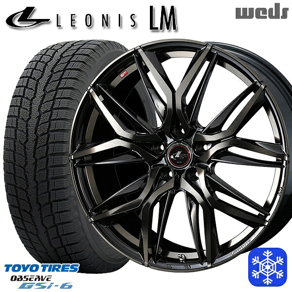 スタッドレスタイヤホイール4本セット 225/65R17 ハリアー RAV4 2022～2023年製 トーヨー オブザーブ GSi-6 Weds ウェッズ レオニス LM PBMC/TI 17インチ 7.0J 5H114.3