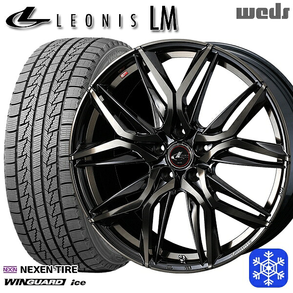 スタッドレスタイヤホイール4本セット 215/65R16 98Q インプレッサXV フォレスターSH系 2024～2025年製 ネクセン ウィンガードアイス Weds ウェッズ レオニス LM PBMC/TI 16インチ 6.5J 5H100
