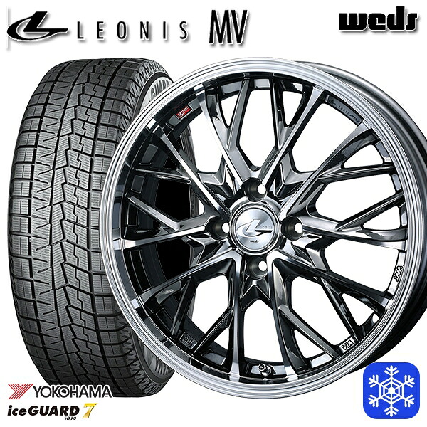 スタッドレスタイヤホイール4本セット 165/55R15 N-BOX タント 2024～2025年製 ヨコハマ アイスガード7 IG70 Weds ウェッズ レオニス MV BMCMC 15インチ 4.5J 4H100