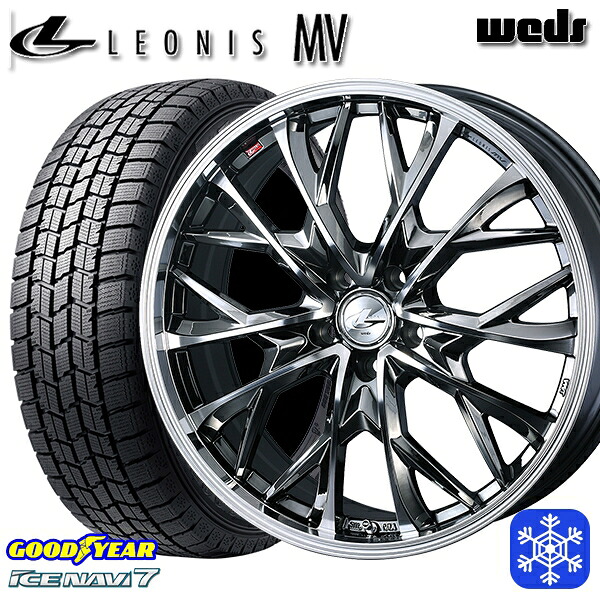 205/60R16 エスティマ マツダ3 2024～2025年製 グッドイヤー アイスナビ7 NAVI7 Weds ウェッズ レオニス MV BMCMC 16インチ 6.5J 5H114.3 スタッドレスタイヤホイール4本セット｜タイヤホイール激安王国