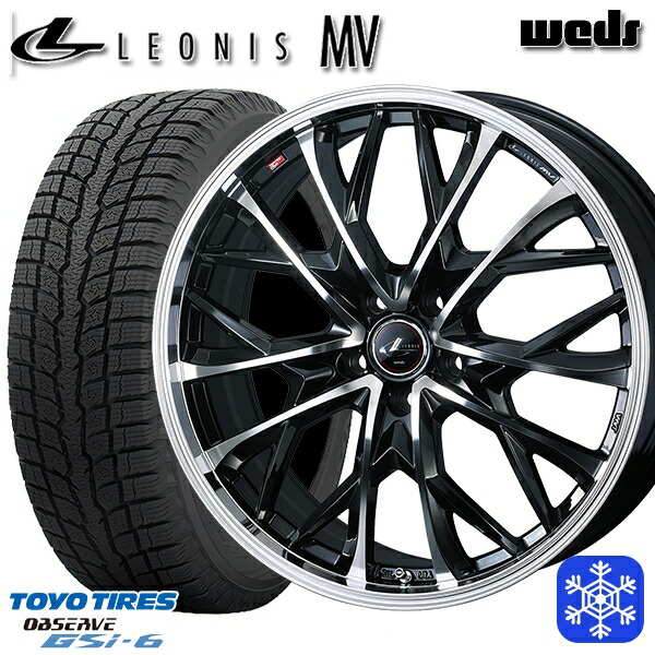 スタッドレスタイヤホイール4本セット 215/70R16 100Q デリカD5 2022～2023年製 トーヨー オブザーブ GSi-6 Weds ウェッズ レオニス MV PBMC 16インチ 6.5J 5H114.3 114.3