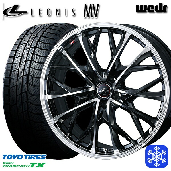 スタッドレスタイヤホイール4本セット 205/55R16 アクセラ リーフ 2022～2023年製 トーヨー ウィンタートランパス TX Weds ウェッズ レオニス MV PBMC 16インチ 6.5J 5H114.3