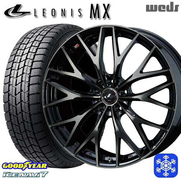 スタッドレスタイヤホイール4本セット 185/60R15 シエンタ（170系） 2024～2025年製 グッドイヤー アイスナビ7 NAVI7 Weds ウェッズ レオニス MX PBMC/TI 15インチ 6.0J 5H100