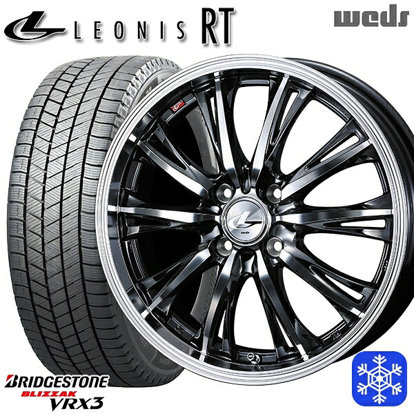 185/60R16 アクア デミオ ノート 2024~2025年製 ブリヂストン ブリザック VRX3 Weds ウェッズ レオニス RT BMCMC 16インチ 6.0J 4H100 スタッドレスタイヤホイール4本セット|タイヤホイール激安王国
