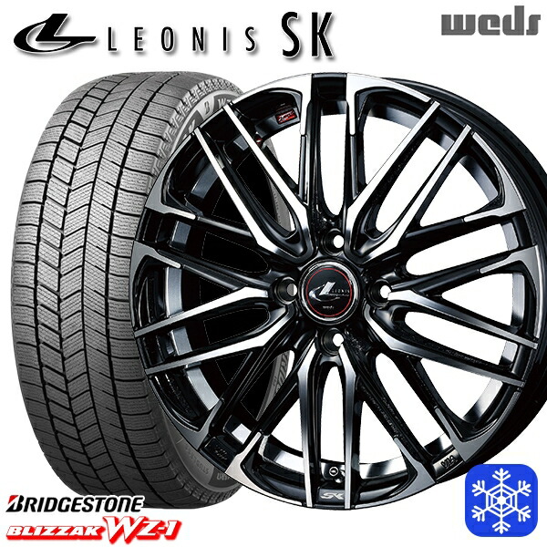 175/60R16 アクア クロスビー 2025~2026年製 ブリヂストン ブリザック WZ1 Weds ウェッズ レオニス SK PBMC 16インチ 6.0J 4H100 スタッドレスタイヤホイール4本セット|タイヤホイール激安王国