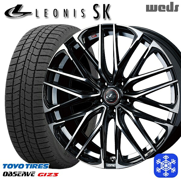 スタッドレスタイヤホイール4本セット 225/60R18 RAV4 NX 2024～2025年製 トーヨー オブザーブ ギズ3 Weds ウェッズ レオニス SK PBMC 18インチ 7.0J 5H114.3