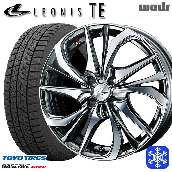 175/60R16 アクア クロスビー 2025年製 トーヨー オブザーブ ギズ2 Weds ウェッズ レオニス TE BMCMC 16インチ 6.0J 4H100 スタッドレスタイヤホイール4本セット｜タイヤホイール激安王国