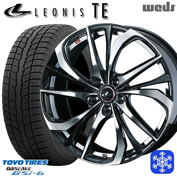 225/55R18 デリカD5 エクストレイル 2024~2025年製 トーヨー オブザーブ GSi6 Weds ウェッズ レオニス TE PBMC 18インチ 7.0J 5H114.3 スタッドレスタイヤホイール4本セット|タイヤホイール激安王国