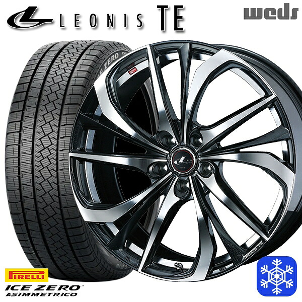 スタッドレスタイヤホイール4本セット 215/50R17 マツダ3 セレナ 2022～2023年製 ピレリ アイスゼロアシンメトリコ Weds ウェッズ レオニス TE PBMC 17インチ 7.0J 5H114.3