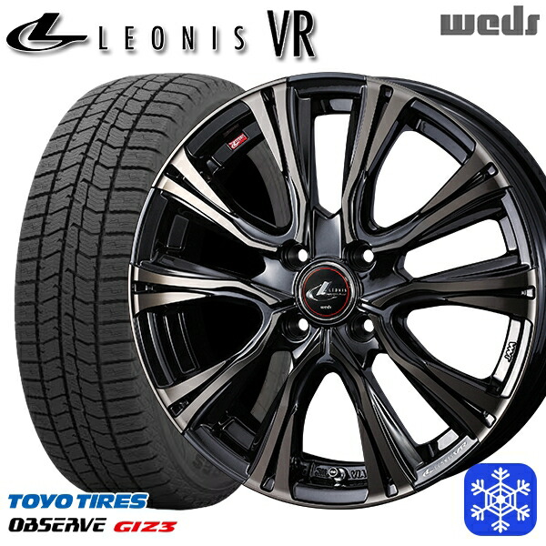 205/50R17 日産オーラ 2024～2025年製 トーヨー オブザーブ ギズ3 Weds ウェッズ レオニス VR PBMC/TI 17インチ 6.5J 4H100 スタッドレスタイヤホイール4本セット｜タイヤホイール激安王国