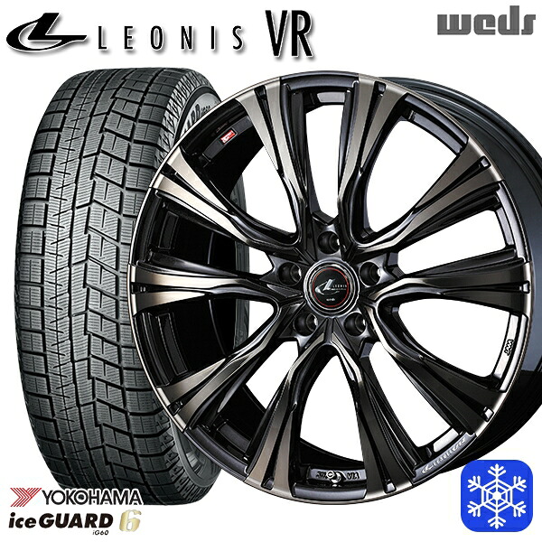 215/55R17 フォレスター レガシィ 2023～2024年製 ヨコハマ アイスガード IG60 Weds ウェッズ レオニス VR PBMC/TI 17インチ 7.0J 5H100 スタッドレスタイヤホイール4本セット｜タイヤホイール激安王国