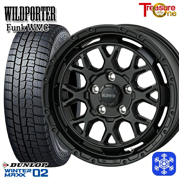 195/60R16 セレナ ステップワゴン 2024~2025年製 ダンロップ ウィンターマックス WM02 トレジャーワン ワイルドポーター ファンク WMC MBK 16インチ 7.0J 5H114.3 スタッドレスタイヤホイール4本セット|タイヤホイール激安王国