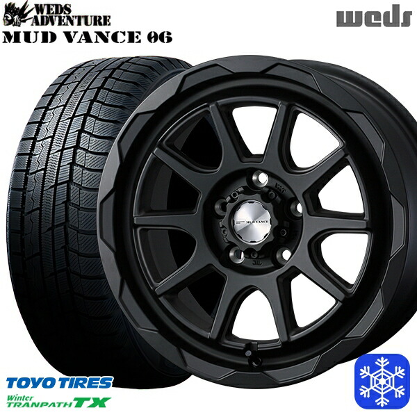 スタッドレスタイヤホイール4本セット 215/60R16 ヤリスクロス ヴェゼル 2023～2024年製 トーヨー ウィンタートランパス TX Weds マッドヴァンス06 フルマットブラック 16インチ 7.0J 5H114.3