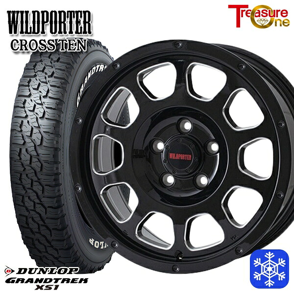 215/70R16 100Q デリカD5 2024~2025年製 ダンロップ グラントレック XS1 ホワイトレター トレジャーワン ワイルドポータークロステン BK/SM 16インチ 7.0J 5H114.3 スタッドレスタイヤホイール4本セット|タイヤホイール激安王国