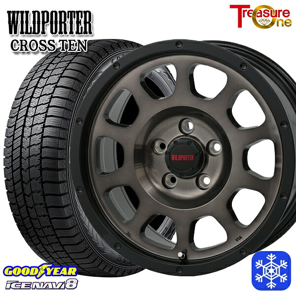 スタッドレスタイヤホイール4本セット 215/50R17 マツダ3 セレナ 2024～2025年製 グッドイヤー アイスナビ8 NAVI8 トレジャーワン ワイルドポータークロステン BP/BC 17インチ 7.5J 5H114.3