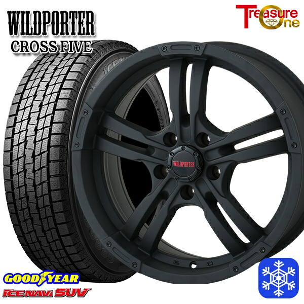 スタッドレスタイヤホイール4本セット 225/65R17 ハリアー RAV4 2024～2025年製 グッドイヤー アイスナビSUV トレジャーワン ワイルドポーター クロスファイブ MBK 17インチ 7.5J 5H114.3
