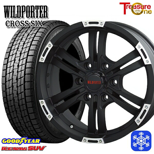 スタッドレスタイヤホイール4本セット 265/65R17 ハイラックス プラド 2023〜2024年製 グッドイヤー アイスナビSUV トレジャーワン ワイルドポータークロスシックス MBP 17インチ 8.0J 6H139.7 +20画像