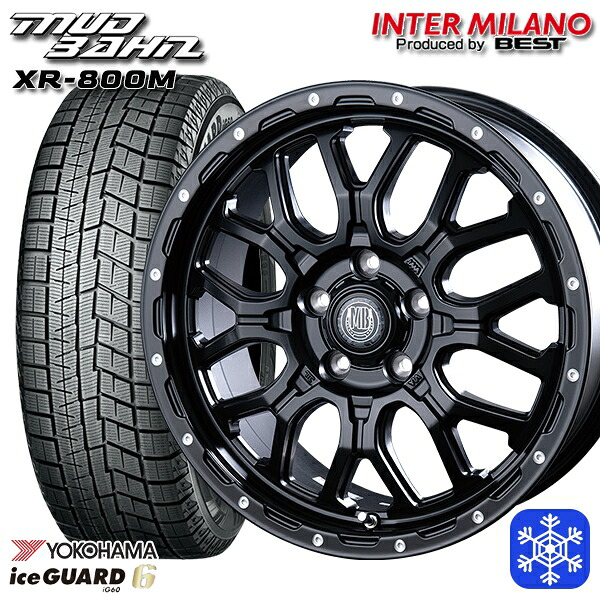215/55R17 カムリ ヴェゼル 2023~2024年製 ヨコハマ アイスガード IG60 インターミラノ マッドバーン XR-800M MBK/PP 17インチ 7.0J 5H114.3 スタッドレスタイヤホイール4本セット|タイヤホイール激安王国