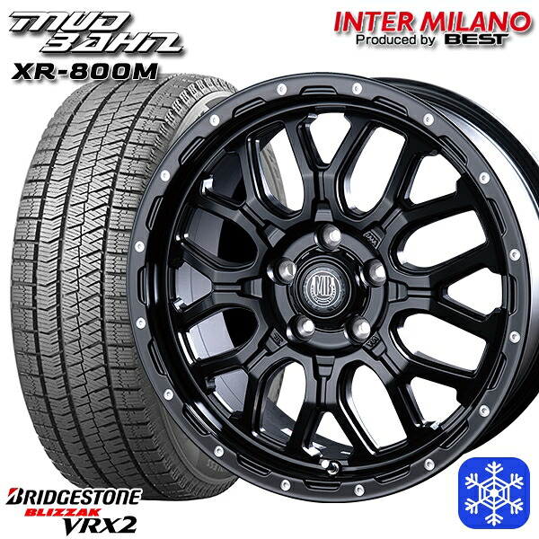 225/60R17 アルファード ヴェルファイア 2023～2024年製 ブリヂストン ブリザック VRX2 インターミラノ マッドバーン XR-800M MBK/PP 17インチ 7.0J 5H114.3 スタッドレスタイヤホイール4本セット｜タイヤホイール激安王国