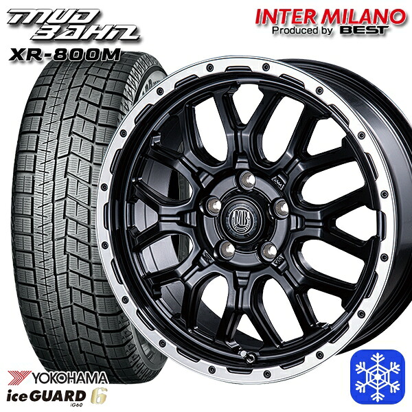 215/55R17 カムリ ヴェゼル 2023~2024年製 ヨコハマ アイスガード IG60 インターミラノ マッドバーン XR-800M MBK/RP 17インチ 7.0J 5H114.3 スタッドレスタイヤホイール4本セット|タイヤホイール激安王国