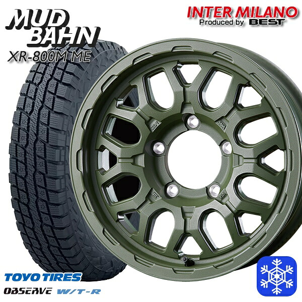 スタッドレスタイヤホイール4本セット 185/85R16 ジムニー 2024～2025年製 トーヨー オブザーブ W/T-R インターミラノ マッドバーン XR-800M ME チッピンググリーン（CGR） 16インチ 5.5J 5H139.7+20
