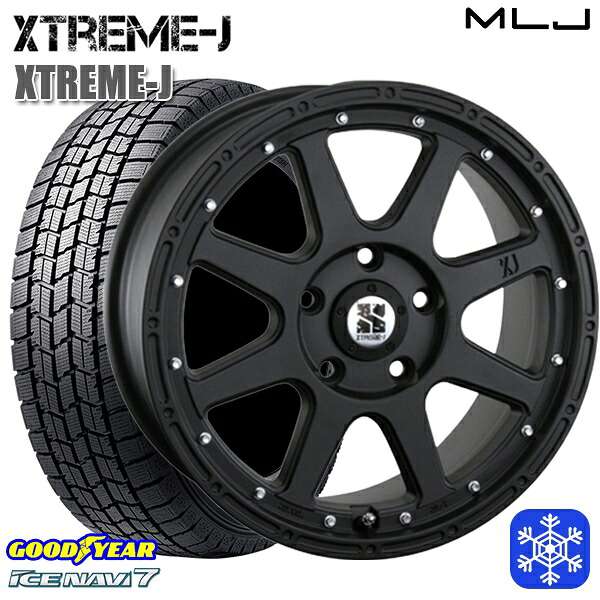 215/55R17 カムリ ヴェゼル 2025年製 グッドイヤー アイスナビ7 NAVI7 MLJ エクストリームJ フラットブラック 17インチ 7.5J 5H114.3 スタッドレスタイヤホイール4本セット|タイヤホイール激安王国