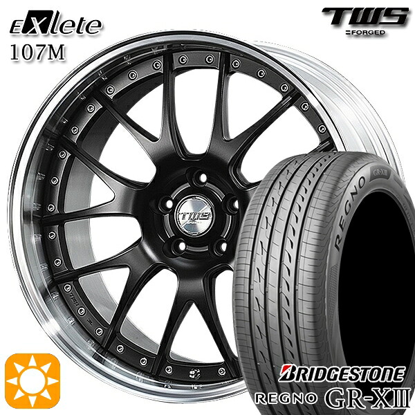 アウディ Q5/SQ5(FY/8R) 235/55R19 101V ブリヂストン レグノ GRX3 TWS EXlete 107M フラットブラック 19インチ 8.0J 5H112 サマータイヤホイールセット