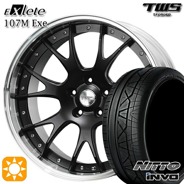 4/20ﾎﾟｲﾝﾄ10倍★アウディ Q5/SQ5 255/45R20 101W ニットー インヴォ INVO TWS EXlete 107M Exe フラットブラック 20インチ 8.5J 5H112 サマータイヤホイールセット