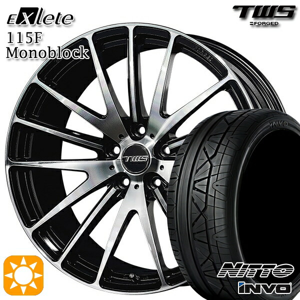ベンツ Cクラス F) 225/40R19 93Y XL R) 255/35R19 96Y XL ニットー INVO TWS EXlete 115F モノブロック カットフィニッシュ 19インチ 8.0J 9.0J 5H112 サマータイヤホイールセット|タイヤホイール激安王国